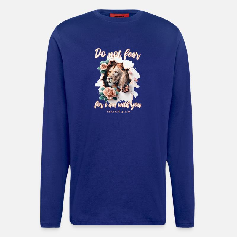 Löwe Bibelvers - Langarmshirt - made by SPREAD  - Iconic Blue