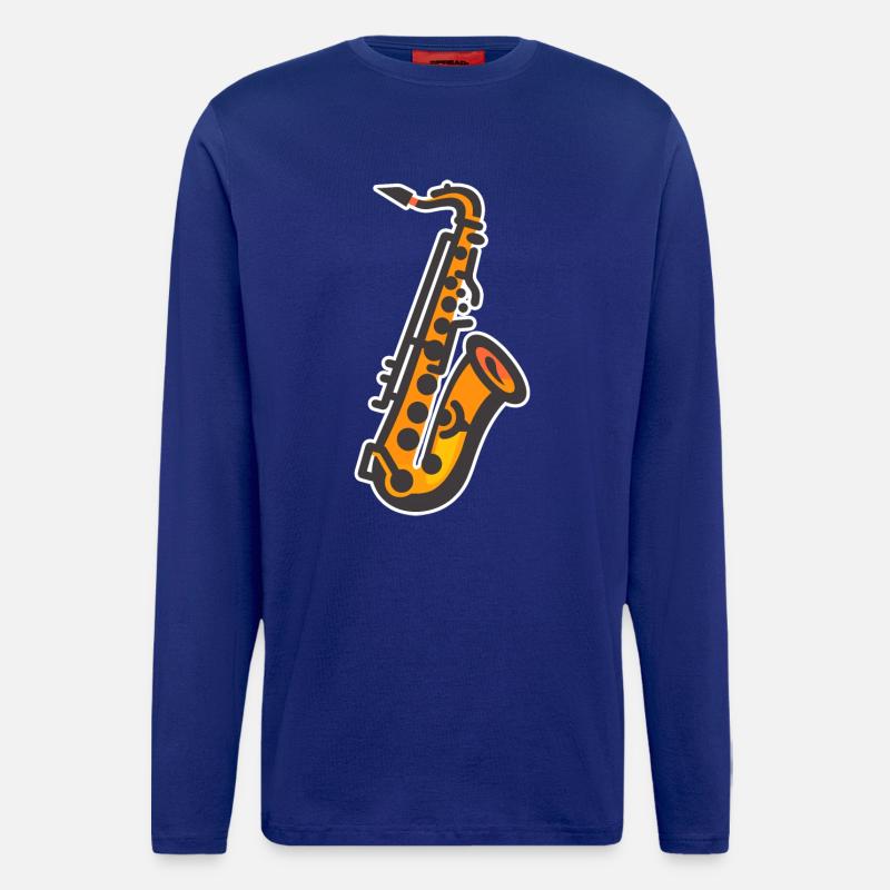Saxophon Grafik - Langarmshirt - made by SPREAD - Iconic Blue