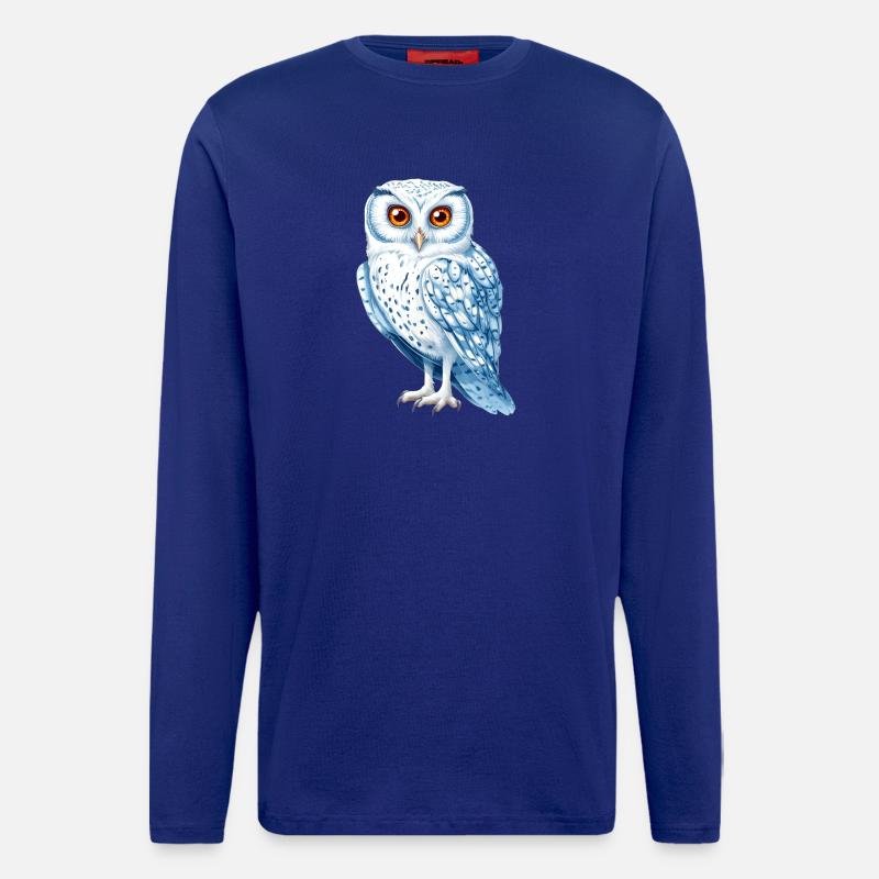 Snow White Blue Owl Drawing - Longsleeve - made by SPREAD  - Iconic Blue