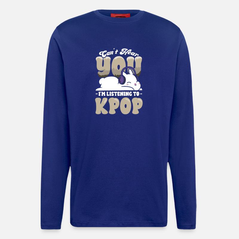 Kpop Hase mit Kopfhörern - Langarmshirt - made by SPREAD - Iconic Blue