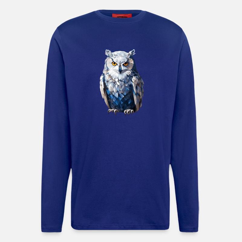Schnee - Eule im Polygon Stil - Langarmshirt - made by SPREAD  - Iconic Blue