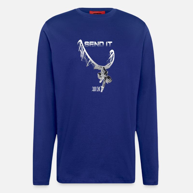Send It Skelettdrache Grunge - Langarmshirt - made by SPREAD  - Iconic Blue