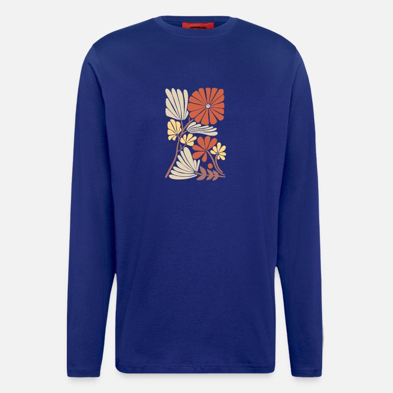 Boho Blumen Muster - Langarmshirt - made by SPREAD  - Iconic Blue