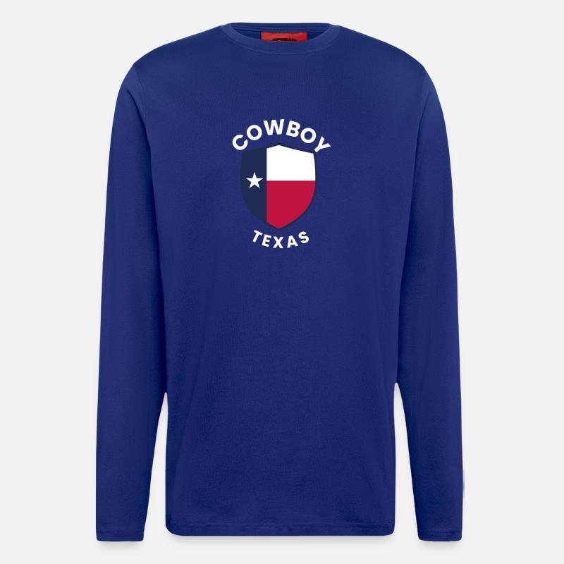 Cowboy Texas Shield Graphic Design - Longsleeve - made by SPREAD  - Iconic Blue
