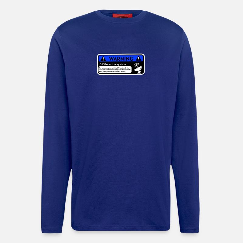GPS-Alarm-Aufkleber - Langarmshirt - made by SPREAD  - Iconic Blue