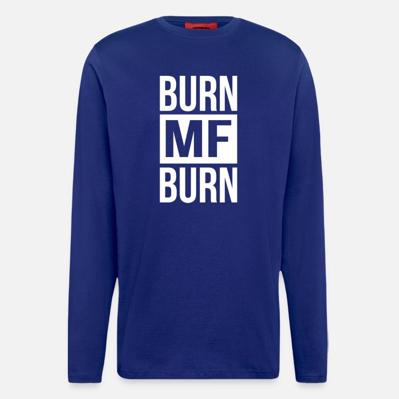 Burn MF Burn - Manches longues bio décontracté fabriqué en UE - Iconic Blue