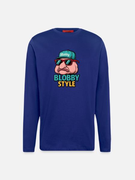 Blobby Style Cartoon Tee - Longsleeve - made by SPREAD - Iconic Blue