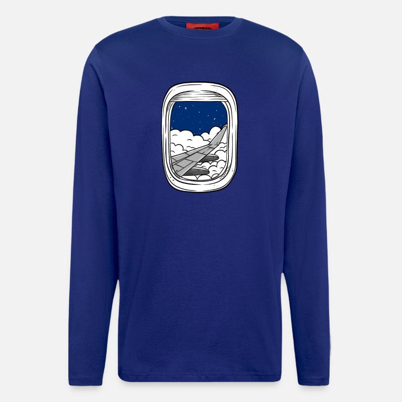 Night flight over cloud windows - Longsleeve - made by SPREAD  - Iconic Blue