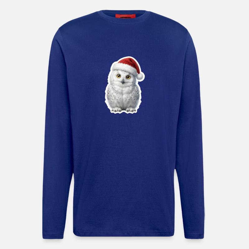 Weise Schnee Eule in Weihnachtsstimmung - Langarmshirt - made by SPREAD  - Iconic Blue