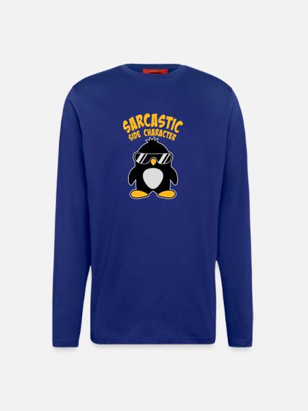 Penguin Sarcastic Side Character Sunglasses Logo - Longsleeve - made by SPREAD  - Iconic Blue