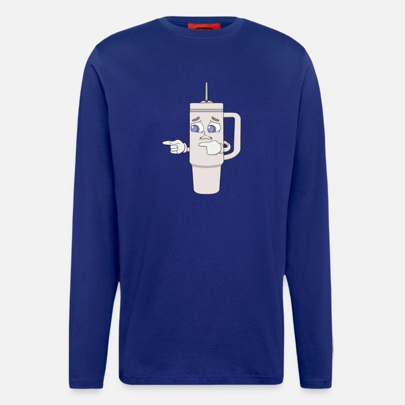 Besorgtes Shaker-Cup-Maskottchen - Langarmshirt - made by SPREAD  - Iconic Blue