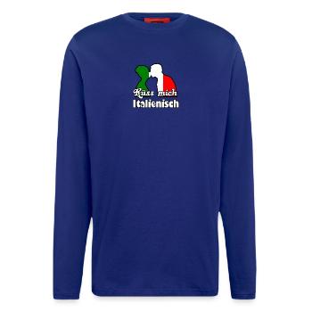 Küss mich Italienisch Geschenk - Langarmshirt - made by SPREAD  - Iconic Blue - Vorne