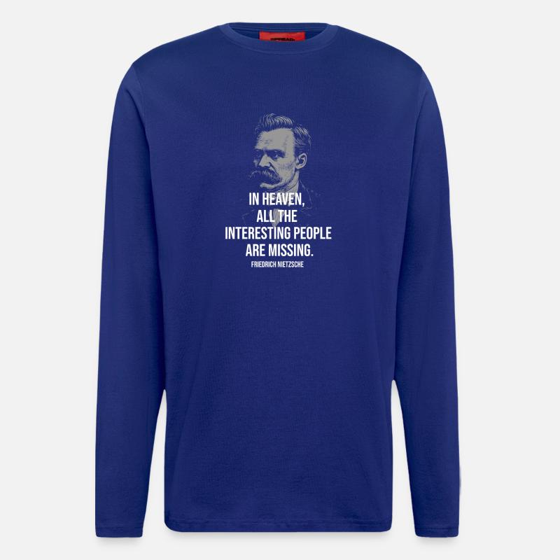 Citation de Nietzsche : Le paradis manquant : - Manches longues bio décontracté fabriqué en UE - Iconic Blue