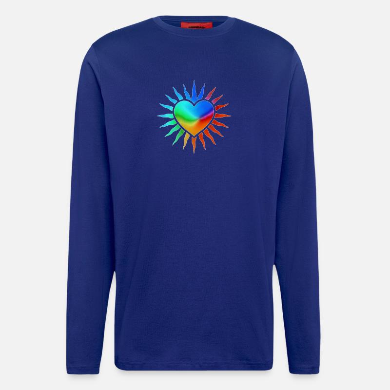 Rainbow Heart with Sun Rays - Longsleeve - made by SPREAD  - Iconic Blue