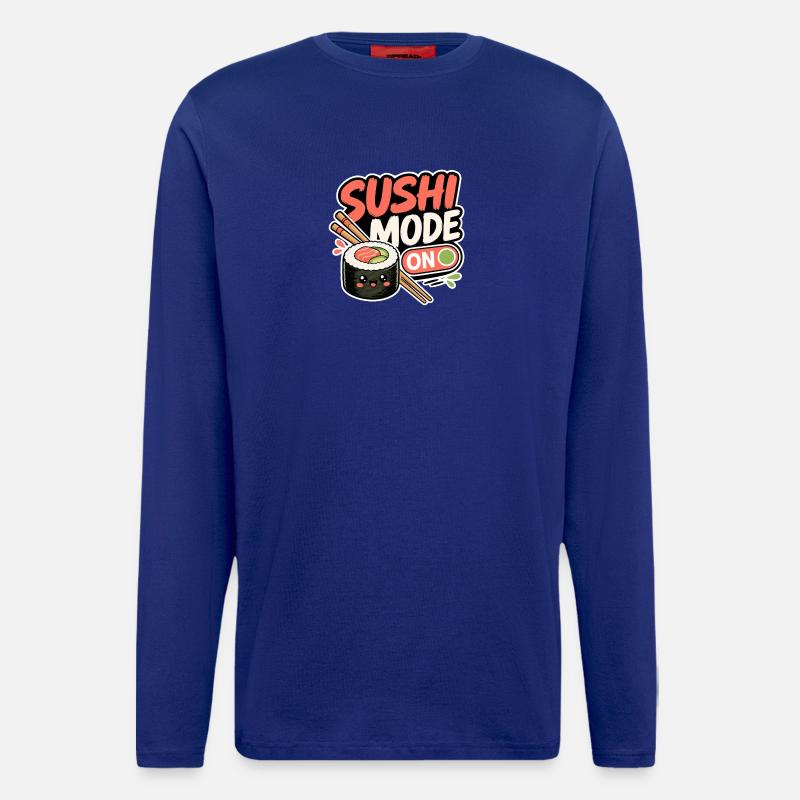 Mode Sushi Activé - Manches longues bio décontracté fabriqué en UE - Iconic Blue