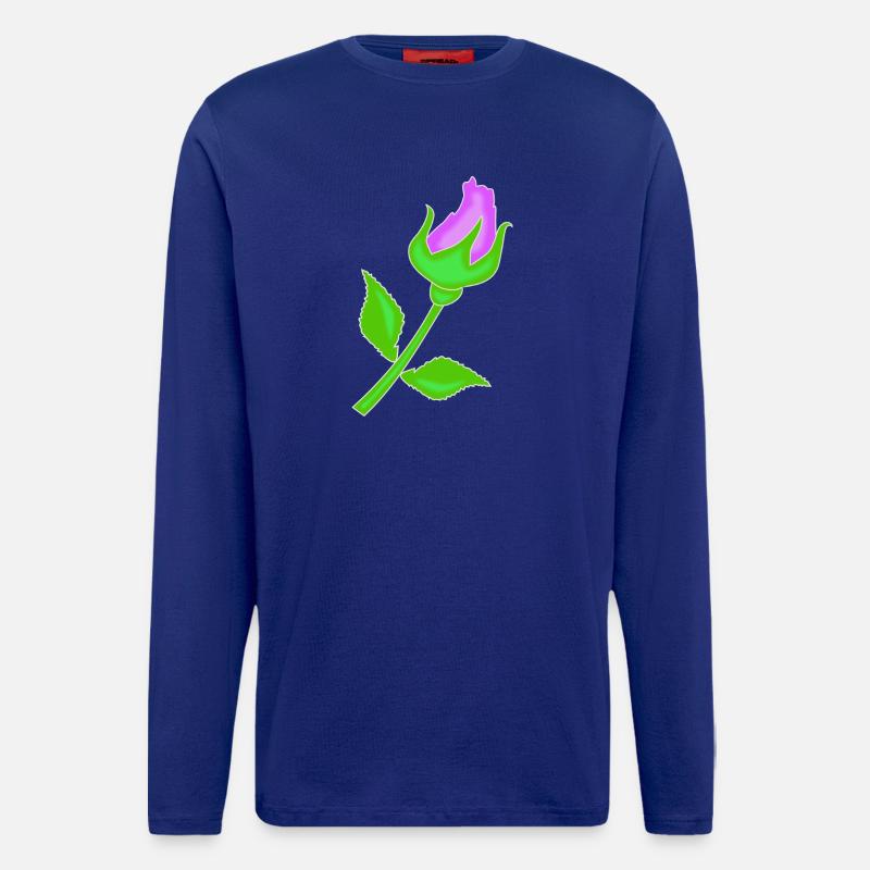Rose dans une teinte violette - Manches longues bio décontracté fabriqué en UE - Iconic Blue