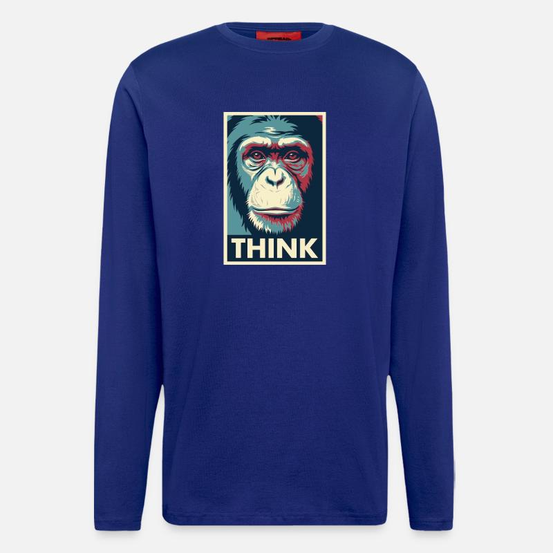 Affendenken Pop-Art-Poster - Langarmshirt - made by SPREAD  - Iconic Blue