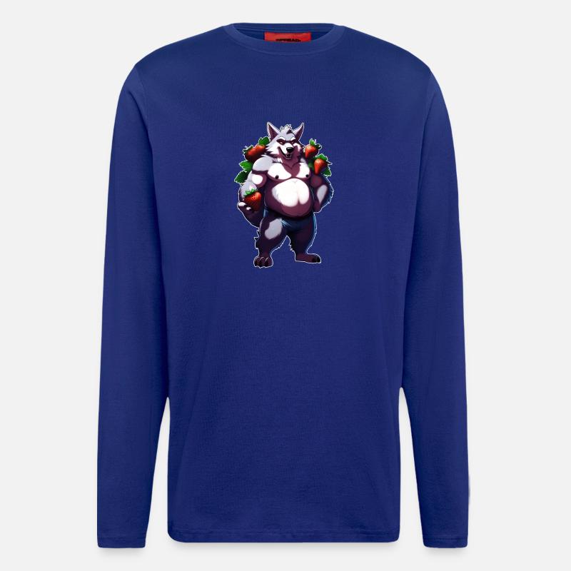 Wolf Erdbeere 1 - Langarmshirt - made by SPREAD  - Iconic Blue