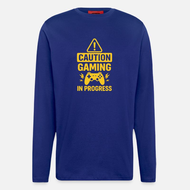 Warnung Gaming in Progress - Langarmshirt - made by SPREAD  - Iconic Blue