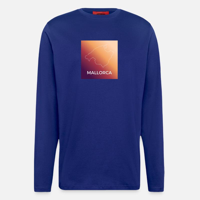 Mallorca outline at sunset - Longsleeve - made by SPREAD  - Iconic Blue