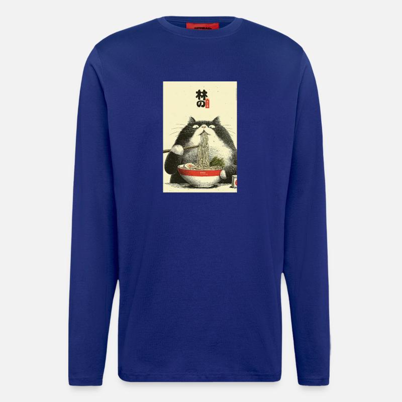 Ramen Cat Ukiyoe Style - Longsleeve - made by SPREAD - Iconic Blue