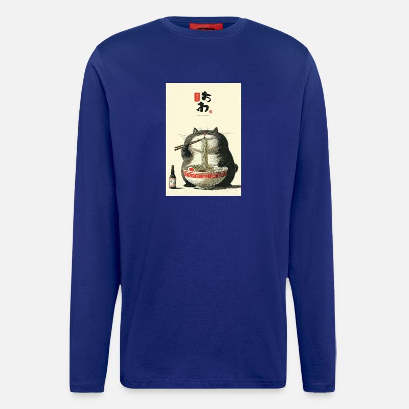 Chubby Cat Noodle Feast - Longsleeve - made by SPREAD - Iconic Blue