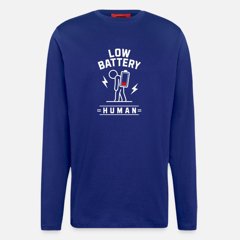 🪫LOW BATTERY HUMAN - Longsleeve - made by SPREAD  - Iconic Blue