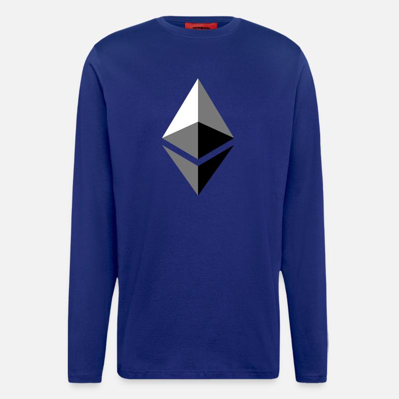 ETH éther Etherium - Manches longues bio décontracté fabriqué en UE - Iconic Blue