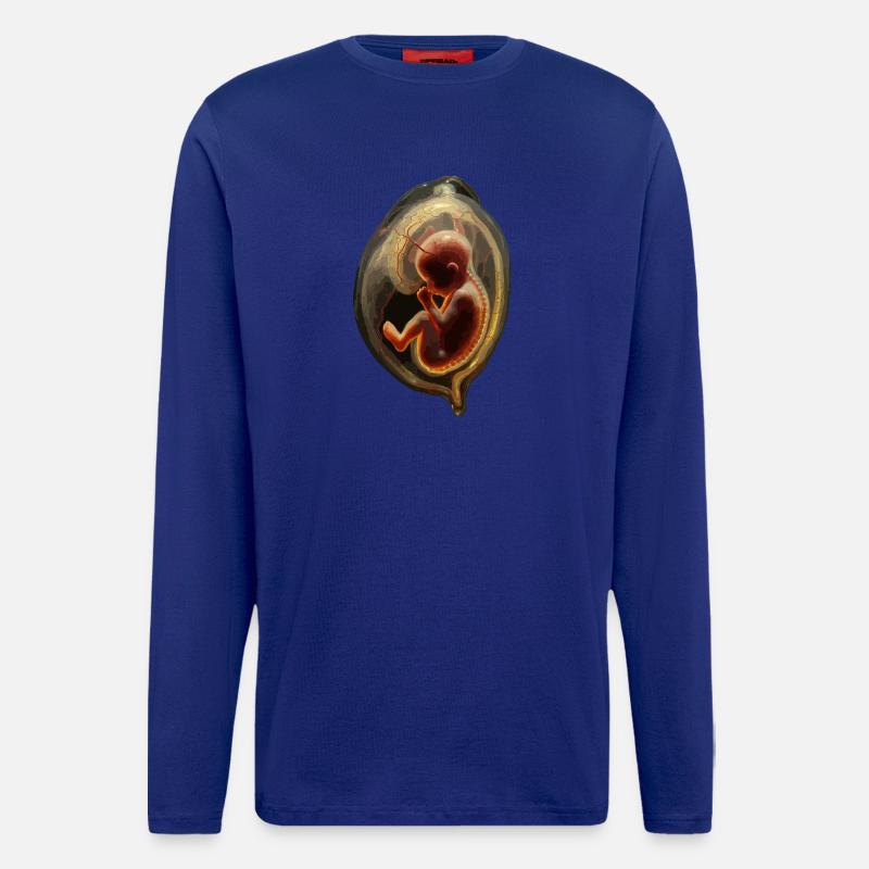 Embryo-Silhouette in der Gebärmutter - Langarmshirt - made by SPREAD  - Iconic Blue