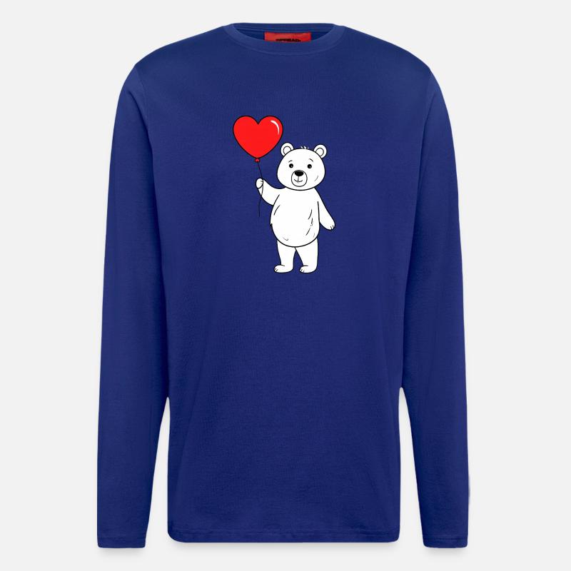Bär mit Herzluftballon - Langarmshirt - made by SPREAD  - Iconic Blue