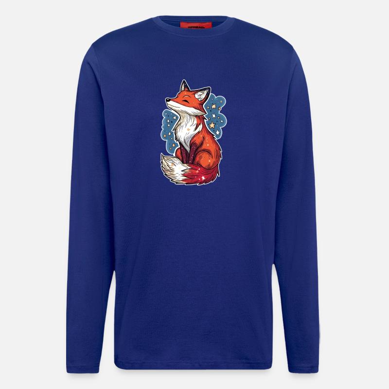Fox and starry sky - Longsleeve - made by SPREAD  - Iconic Blue