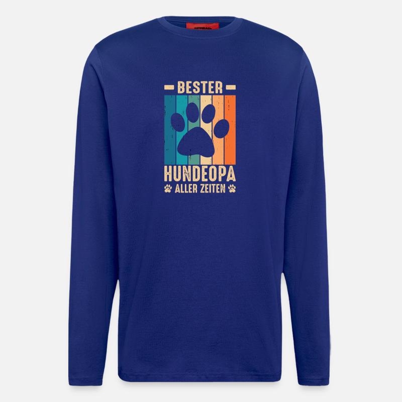 Hundeopa Geschenke Hundeliebhaber Hunde - Langarmshirt - made by SPREAD  - Iconic Blue