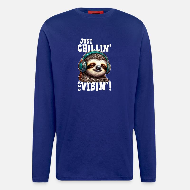 Sloth Chill Vibin graphic - Longsleeve - made by SPREAD  - Iconic Blue