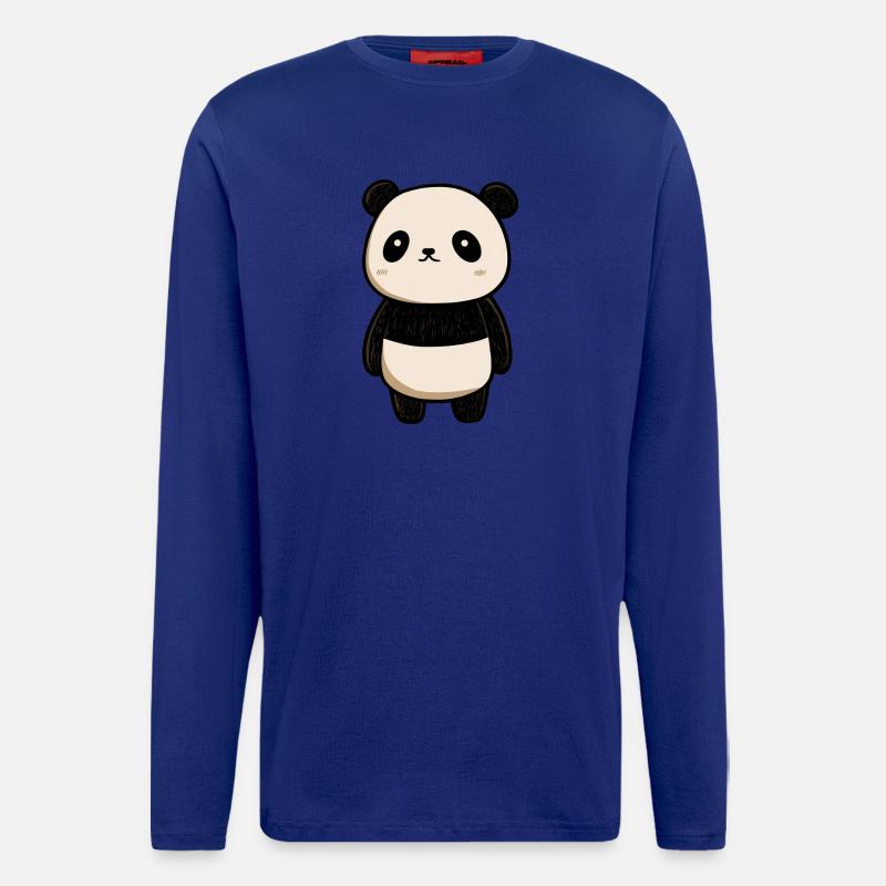 dessin panda, panda mignon, bébé panda - Manches longues bio décontracté fabriqué en UE - Iconic Blue