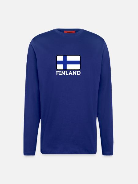 National Flag Of Finland - Longsleeve - made by SPREAD  - Iconic Blue