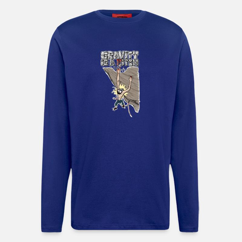 Gravity Climbing T Shirt - Longsleeve - made by SPREAD - Iconic Blue