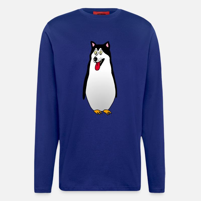 Hund oder Pinguin? - Langarmshirt - made by SPREAD  - Iconic Blue