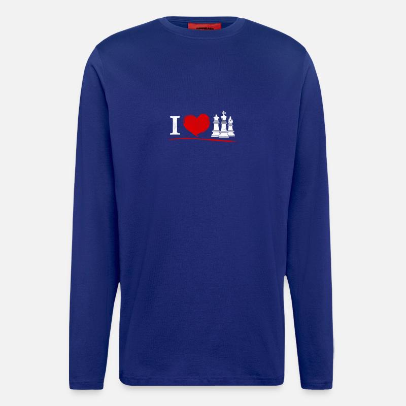 Echecs - I love échecs - Manches longues bio décontracté fabriqué en UE - Iconic Blue