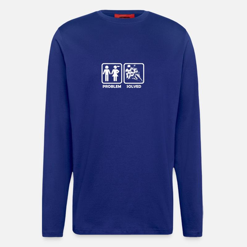 motorcycle superbike problem solution - Langarmshirt - made by SPREAD - Iconic Blue