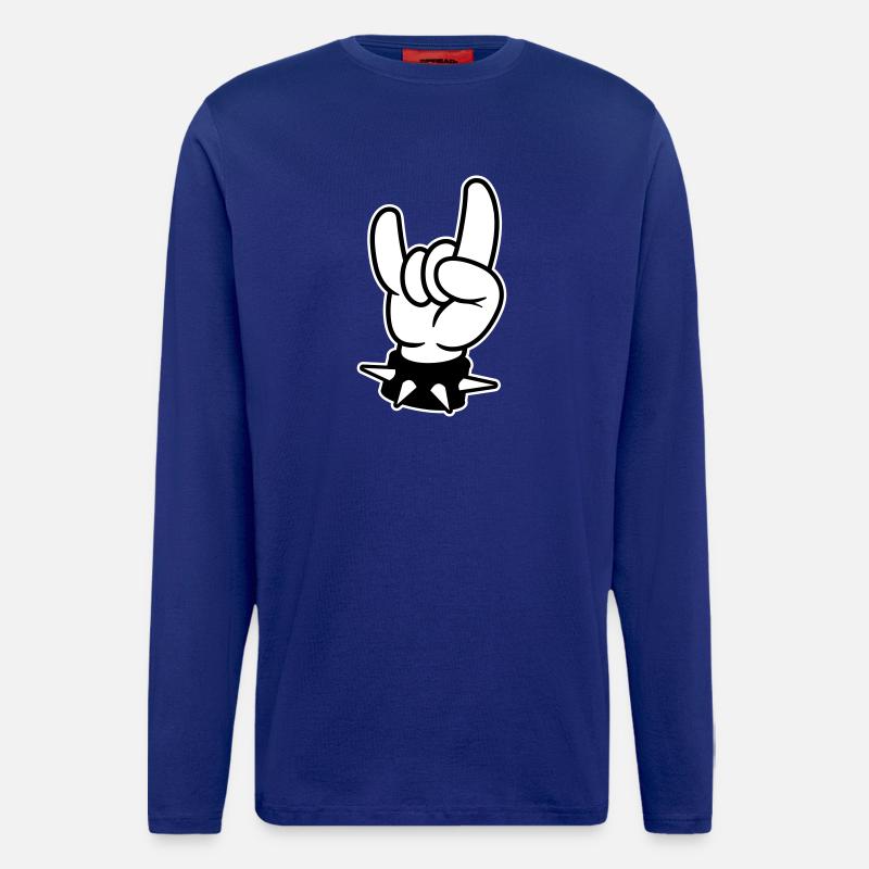 metal hand rock - Langarmshirt - made by SPREAD - Iconic Blue