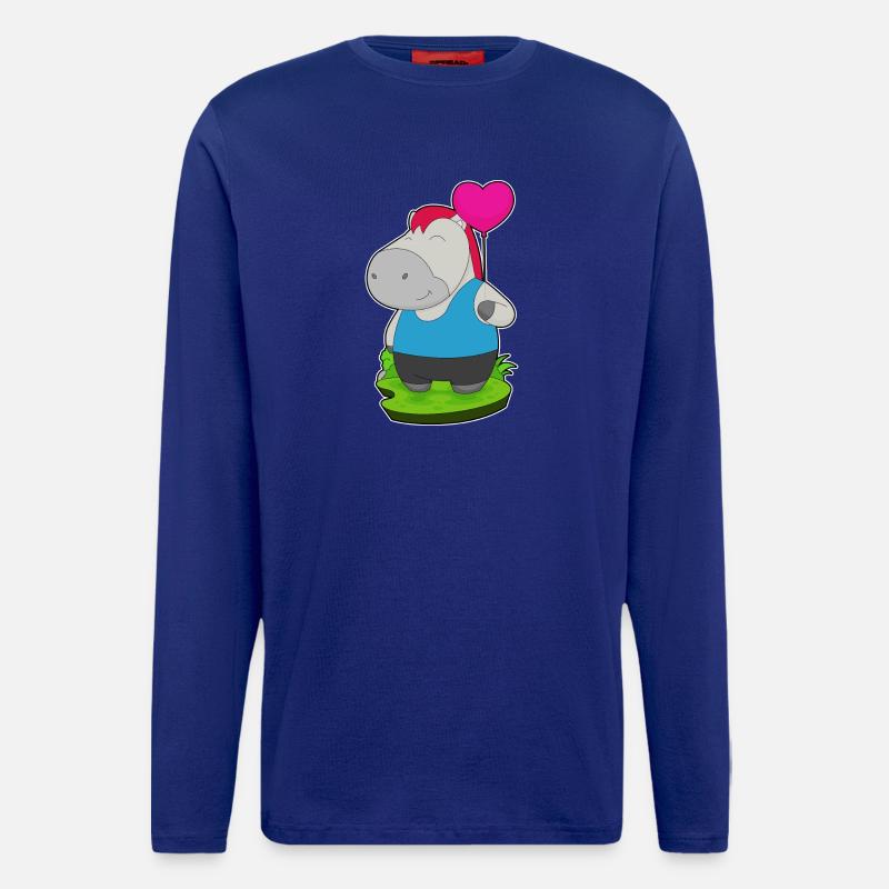 Pferd Luftballon - Langarmshirt - made by SPREAD - Iconic Blue