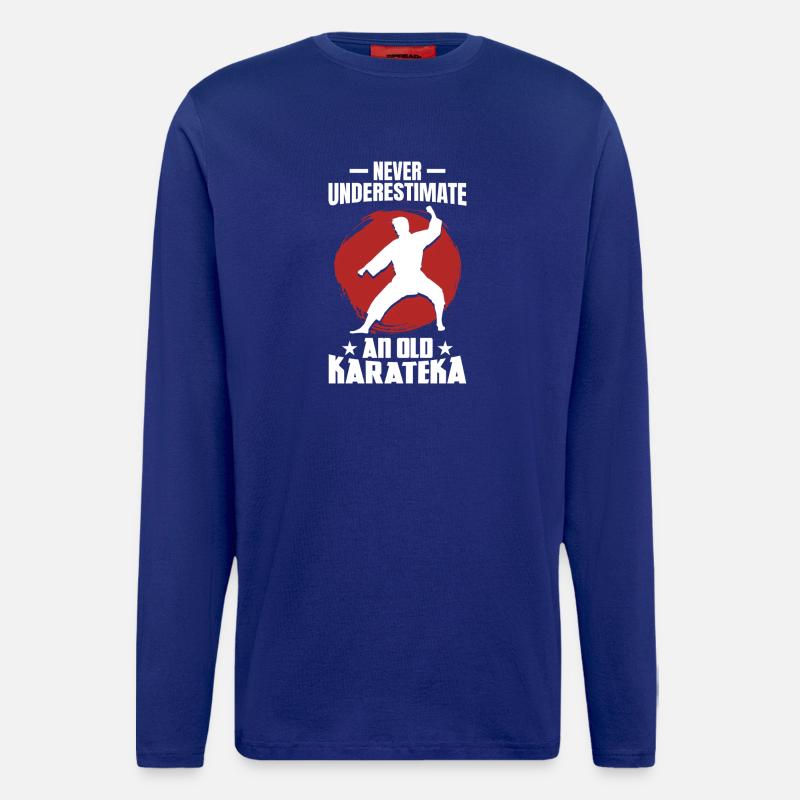 Never Underestimate an Old Karateka - Langarmshirt - made by SPREAD - Iconic Blue