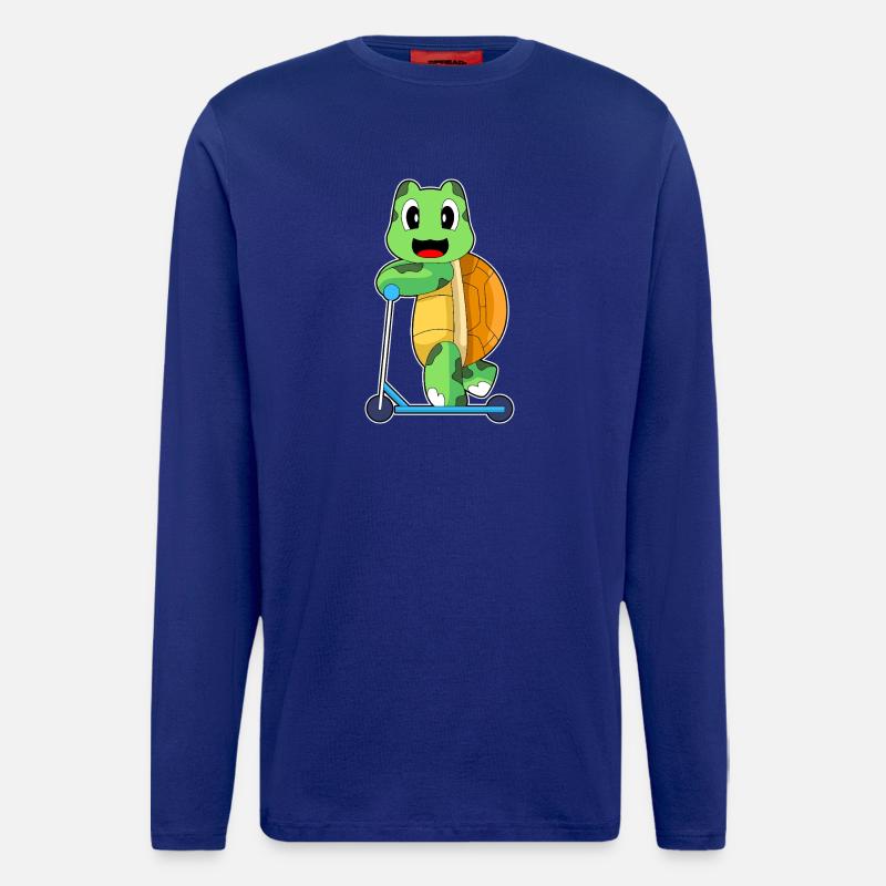 Schildkröte Tretroller - Langarmshirt - made by SPREAD  - Iconic Blue