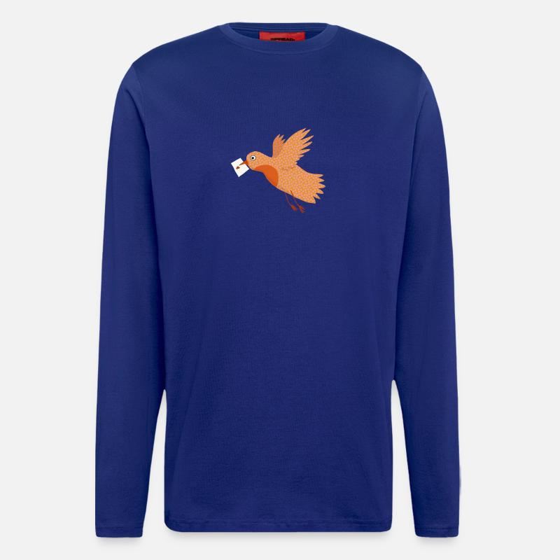 Vogel mit Brief - Langarmshirt - made by SPREAD  - Iconic Blue