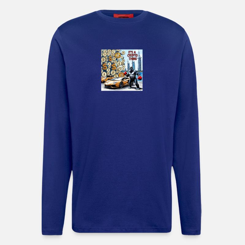 Krypto-Gorilla City Drive - Langarmshirt - made by SPREAD  - Iconic Blue
