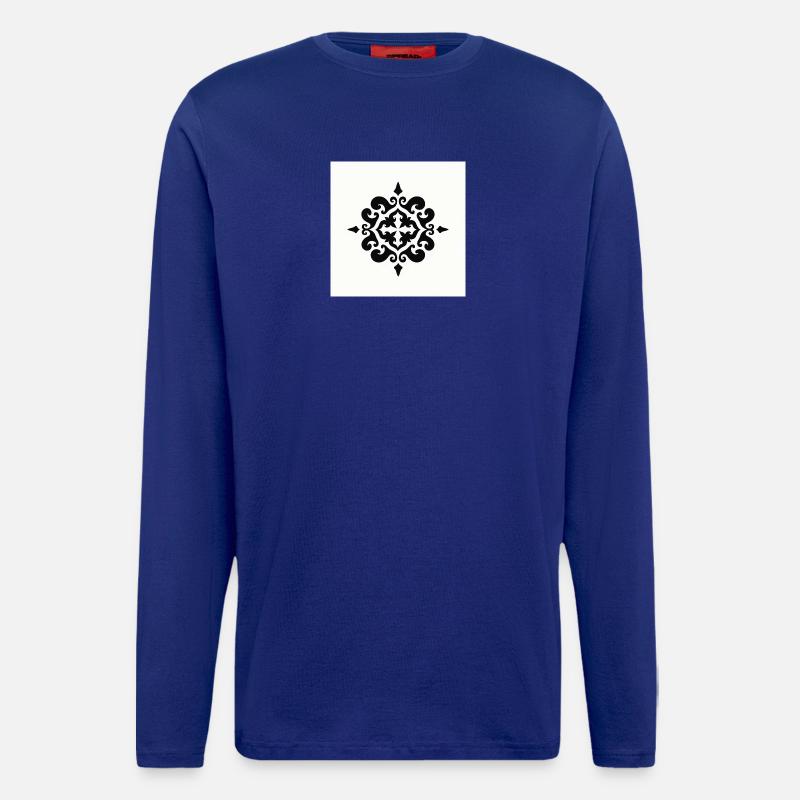 Elegant Black Ornamental Pattern - Longsleeve - made by SPREAD  - Iconic Blue