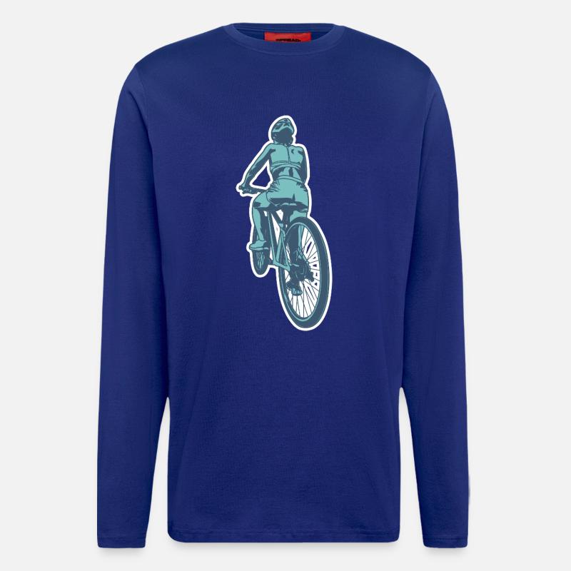 Radfahrerin - Langarmshirt - made by SPREAD  - Iconic Blue