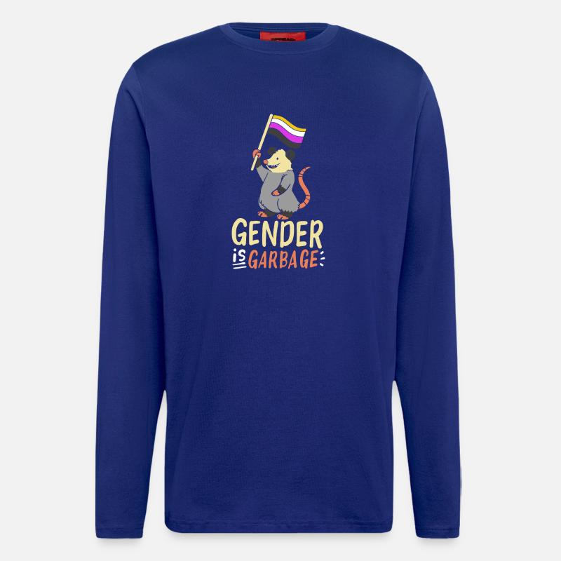 Gender Is Garbage Pride Opossum Design - Langarmshirt - made by SPREAD  - Iconic Blue