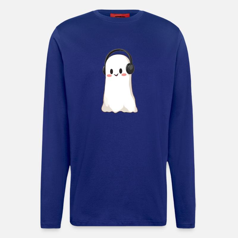 Gespenst mit Kopfhörer - Langarmshirt - made by SPREAD  - Iconic Blue