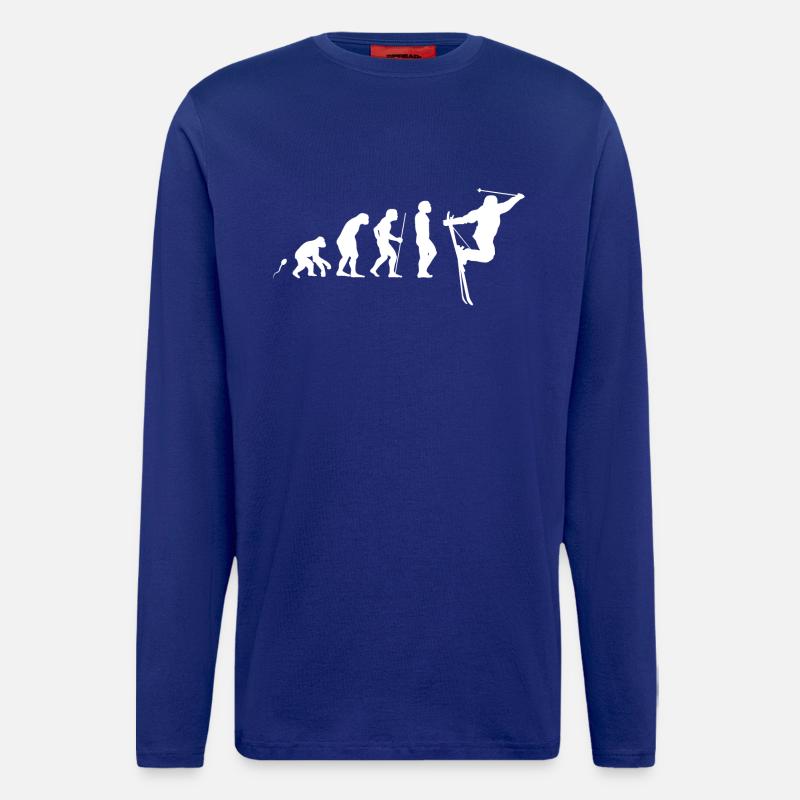 Ski Spaß Evolution Fun Shirt - Langarmshirt - made by SPREAD  - Iconic Blue
